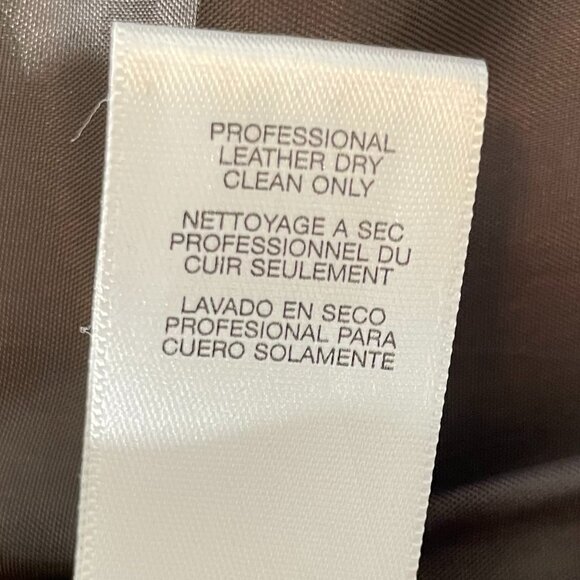 Michael Kors Deep Brown Genuine Leather 3/4 Sleeve Jacket Size Large - Picture 9 of 14